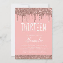 Rose Gold Sparkle Glitzer 13. Dreizehn Geburtstag