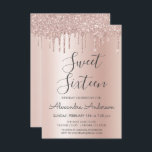 Rose Gold Sparkle Glitzer 16 . Geburtstag Geburtst Einladung<br><div class="desc">Blush Pink - Rose Gold Funkelnd Tropfen Glitzer Sweet 16 Geburtstagsparty Einladung . Das ist der perfekte Luxus 16 . Geburtstag Geburtstag Einladung für eine moderne und elegante Imitats Metallic Foil Rose Gold und Blush Pink Ombre Glitzer Sparkle Girly Geburtstagsparty. Bitte kontaktieren Sie den Designer, um passende Sonderanfertigungen zu erhalten....</div>