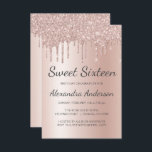 Rose Gold Sparkle Glitzer 16 . Geburtstag Geburtst Einladung<br><div class="desc">Blush Pink - Rose Gold Funkelnd Tropfen Glitzer Sweet 16 Geburtstagsparty Einladung . Dies ist die perfekte 16 . Geburtstag Geburtstagseinladung für eine moderne Rose Gold und Blush Pink Ombre Glitzer Sparkle Girly Geburtstagsparty. Bitte kontaktieren Sie den Designer,  um passende Sonderanfertigungen zu erhalten.</div>