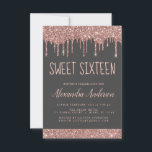 Rose Gold Sparkle Glitzer 16 . Geburtstag Geburtst Einladung<br><div class="desc">Blush Pink - Rose Gold und Kohle Grau Funkelnd Tropfen Glitzer Sweet 16 Geburtstagsparty Einladung . Dies ist die perfekte 16 . Geburtstag zum Geburtstag Einladung für eine moderne Rose Gold und Blush Sparkle Pink Glitzer Sparkle Girly Geburtstagsparty. Bitte kontaktieren Sie den Designer,  um passende Sonderanfertigungen zu erhalten.</div>