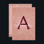 Rose Gold Sparkle Glitzer 40. Geburtstag Party Einladung<br><div class="desc">Rosa Rose Gold - Burgunder Sparkle Glitzer Girly Birthday Party Monogram Name und Initial 40. Geburtstag Party Einladung. Diese 40-jährige Einladung ist perfekt für die Rose Gold Sparkle Glitzer Girly Party auf der Suche nach Feiern in Pink Rose Gold.</div>