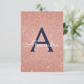 Rose Gold Sparkle Glitzer 40. Geburtstag Party Einladung (Stehend Vorderseite)