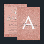 Rose Gold Sparkle Glitzer 50. Geburtstagsparty Einladung<br><div class="desc">Rose Gold Sparkle Glitzer Girly Birthday Party Monogram Name und erste 50. Geburtstagsparty Einladung. Diese 50-jährige Einladung ist perfekt für die Rose Gold Sparkle Glitzer Girly Party auf der Suche nach Feiern in Pink Rose Gold. Auf Wunsch können vom Designer angepasste Produkte erstellt werden.</div>