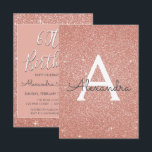Rose Gold Sparkle Glitzer 60. Geburtstagsparty Einladung<br><div class="desc">Rose Gold Sparkle Glitzer Girly Birthday Party Monogram Name und erste 60. Geburtstagsparty Einladung. Diese Einladung zum sechzigsten Geburtstag ist perfekt für die Rose Gold Sparkle Glitzer Girly Party auf der Suche nach sechzig in Rosa Rose Gold. Auf Wunsch können vom Designer angepasste Produkte erstellt werden.</div>