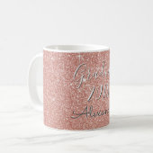Rose Gold Sparkle Glitzer Class of 2018 Graduate Kaffeetasse (Vorderseite Links)