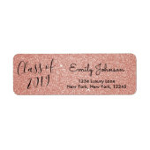 Rose Gold Sparkle Glitzer Class of Abschluss (Vorne)