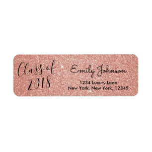 Rose Gold Sparkle Glitzer Class of Abschluss