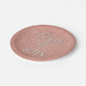Rose Gold Sparkle Glitzer Class of Abschluss Pappteller (Schrägansicht)