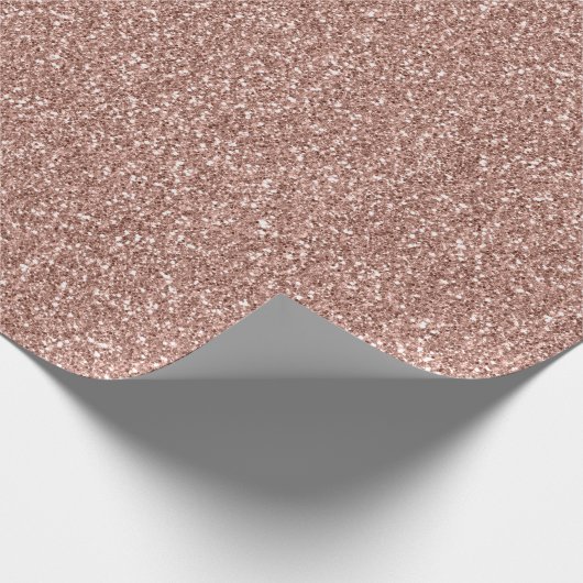 Rose Gold Sparkle Glitzer Geschenkpapier (Ecke)