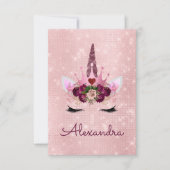 Rose Gold Sparkle Glitzer Girly Birthday Party Einladung (Vorderseite)