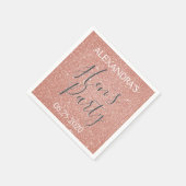 Rose Gold Sparkle Glitzer Hens Party Serviette (Ecke)