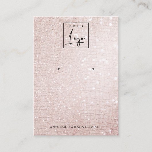 Rose Gold Sparkle Glitzer-Logo Visitenkarte (Vorderseite)