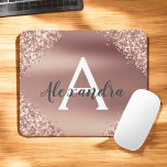 Rose Gold Sparkle Glitzer Monogram Name Mousepad<br><div class="desc">Blush Pink - Rose Gold Imitate Sparkle Glitzer Metallic Foil Ombre Monogram Name Monogram Mousepad. Dieses Mauspad kann so angepasst werden,  dass es Ihren Vornamen enthält.</div>