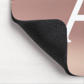 Rose Gold Sparkle Glitzer Monogram Name Mousepad (Ecke)