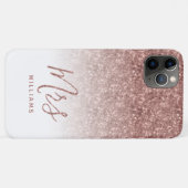 Rose Gold Sparkle Glitzer Personalisiert Frau Brid Case-Mate iPhone Hülle (Rückseite (Horizontal))