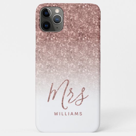 Rose Gold Sparkle Glitzer Personalisiert Frau Brid Case-Mate iPhone Hülle (Rückseite)