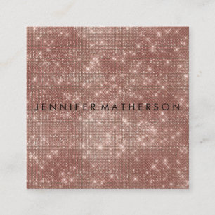 Rose Gold Sparkle Glitzer Schöner Stylist Quadratische Visitenkarte