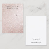 Rose Gold Sparkle Glitzer Shiny Earring Display Visitenkarte (Vorne/Hinten)