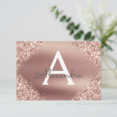 Rose Gold Sparkle Glitzer Sweet 16 Save the Date (Stehend Vorderseite)