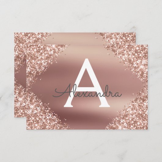 Rose Gold Sparkle Glitzer Sweet 16 Save the Date (Vorne/Hinten)