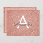 Rose Gold Sparkle Glitzer Sweet 16 Save the Date (Vorne/Hinten)