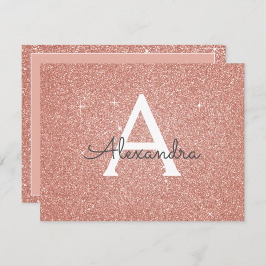 Rose Gold Sparkle Glitzer Sweet 16 Save the Date (Vorne/Hinten)