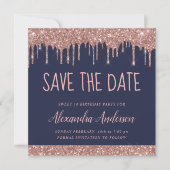 Rose Gold Sparkle Glitzer Sweet 16 Save the Date Einladung (Vorderseite)