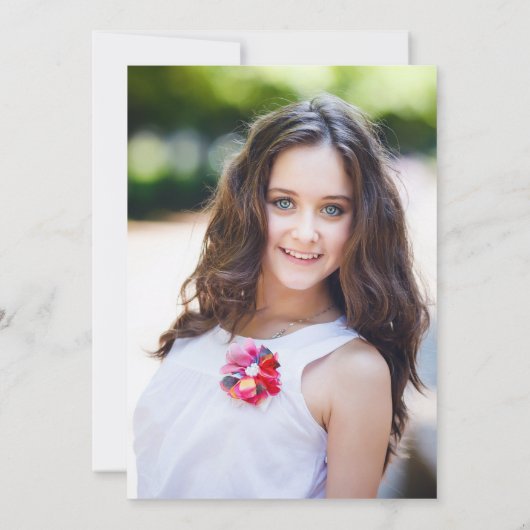 Rose Gold Sparkle Glitzer Tropfen Abschluss Foto Einladung (Rückseite)