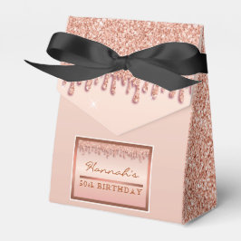Rose Gold Sparkle Glitzer Tropfen Geburtstagsfeier Geschenkschachtel