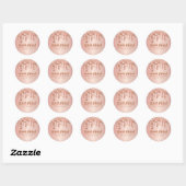 Rose Gold Sparkle Glitzer Tropfen Hochzeitsgeschen Runder Aufkleber (Blatt)
