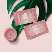 Rose Gold Sparkle Glitzer Tropfen Luxus Visitenkarte