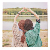 Rose Gold Sparkle Glitzer Tropfen Monogram Foto Würfel (Vorderseite)