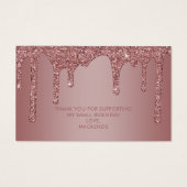 Rose Gold Sparkle Glitzer Tropfen Monogramm (Rückseite)