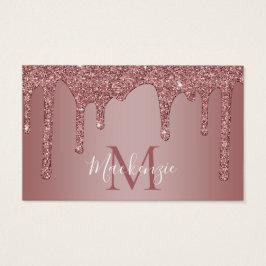 Rose Gold Sparkle Glitzer Tropfen Monogramm
