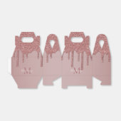 Rose Gold Sparkle Glitzer Tropfen Monogramm Geschenkschachtel (Ungefaltet)