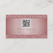 Rose Gold Sparkle Glitzer Tropfen QR Code Visitenkarte (Rückseite)