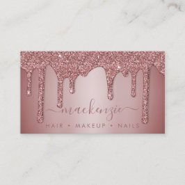 Rose Gold Sparkle Glitzer Tropfen QR Code Visitenkarte