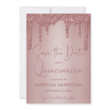 Rose Gold Sparkle Glitzer Tropfen Quinceañera
