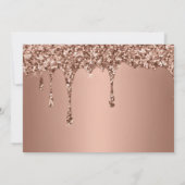 Rose Gold Sparkle Glitzer Tropfen Quinceanera Save The Date (Rückseite)