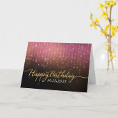 Rose Gold Sparkle Happy Birthday Card Karte (Gelbe Blume)
