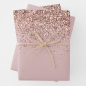 Rose Gold Sparkle Imitats Glitzer Geschenkpapier Set (Beispiel)