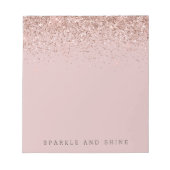 Rose Gold Sparkle Imitats Glitzer Notizblock (Vorderseite)