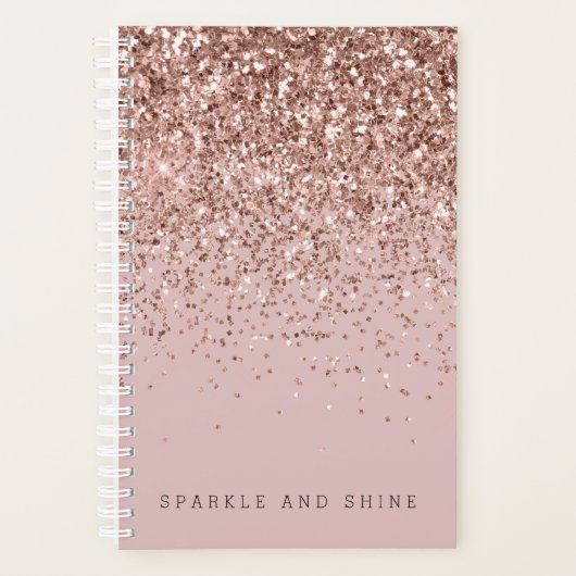 Rose Gold Sparkle Imitats Glitzer Planer (Vorderseite)