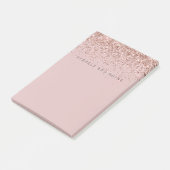 Rose Gold Sparkle Imitats Glitzer Post-it Klebezettel (angewinkelt)