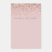Rose Gold Sparkle Imitats Glitzer Post-it Klebezettel (Vorderseite)
