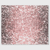 Rose Gold Sparkle Lights Girls Glittery Sparkly Geschenkpapier (Flach)