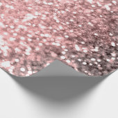 Rose Gold Sparkle Lights Girls Glittery Sparkly Geschenkpapier (Ecke)