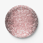 Rose Gold Sparkle Lights Girls Glittery Sparkly Pappteller (Vorderseite)