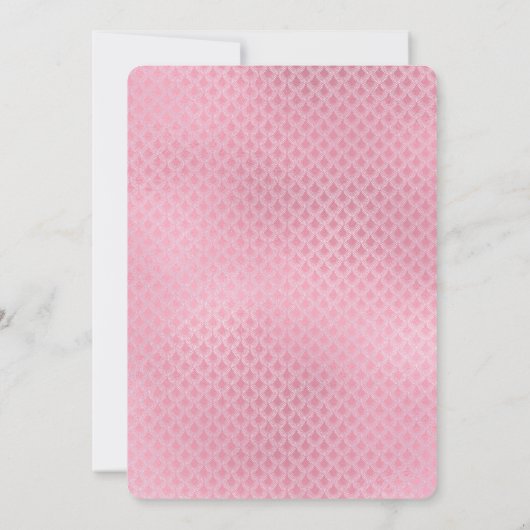 Rose Gold Sparkle Meerjungfrau Brautdusche Einladu Einladung (Rückseite)