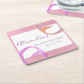 Rose Gold Sparkle Meerjungfrau Junggeselinnen-Absc Rechteckiger Pappuntersetzer (angewinkelt)